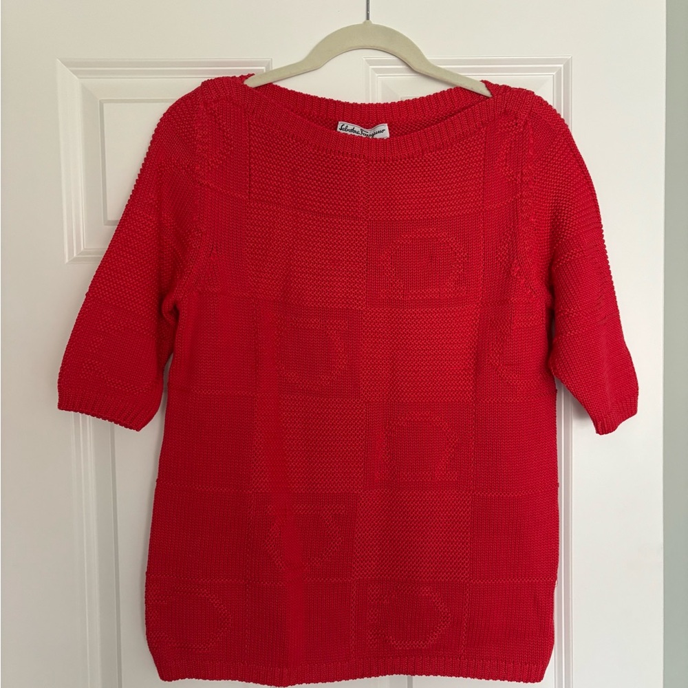 Salvatore Ferragamo Red Crew Neck Sweater